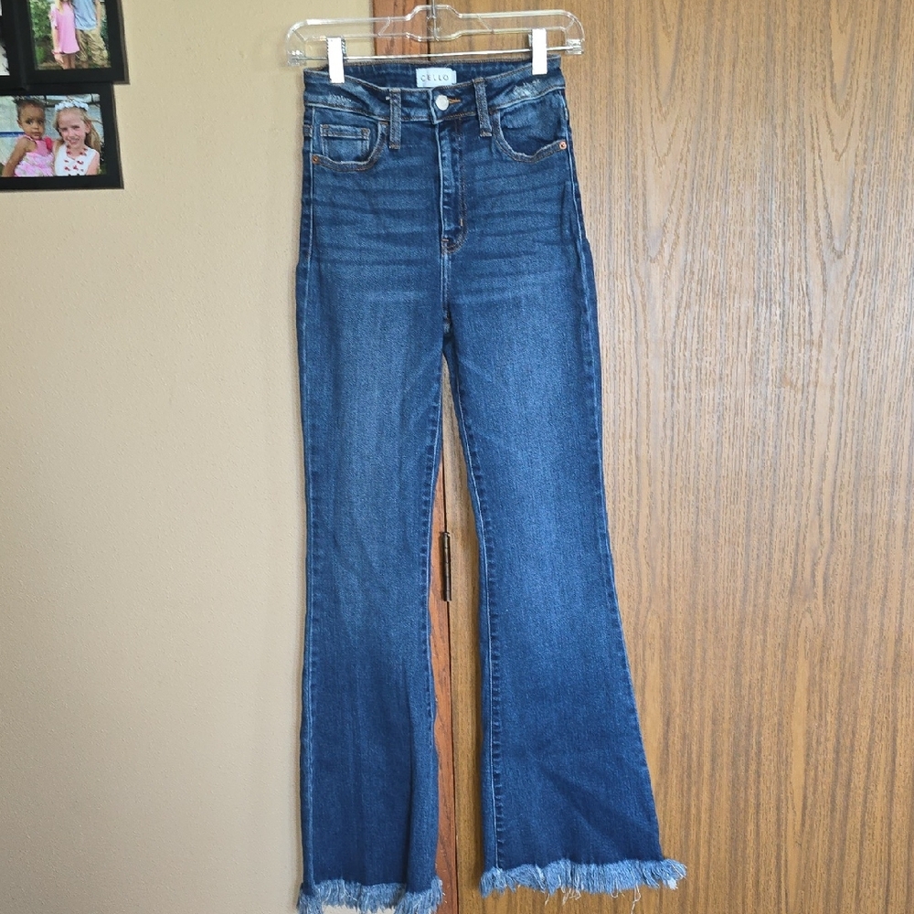 Cello Blue Flare Wide Leg Jeans